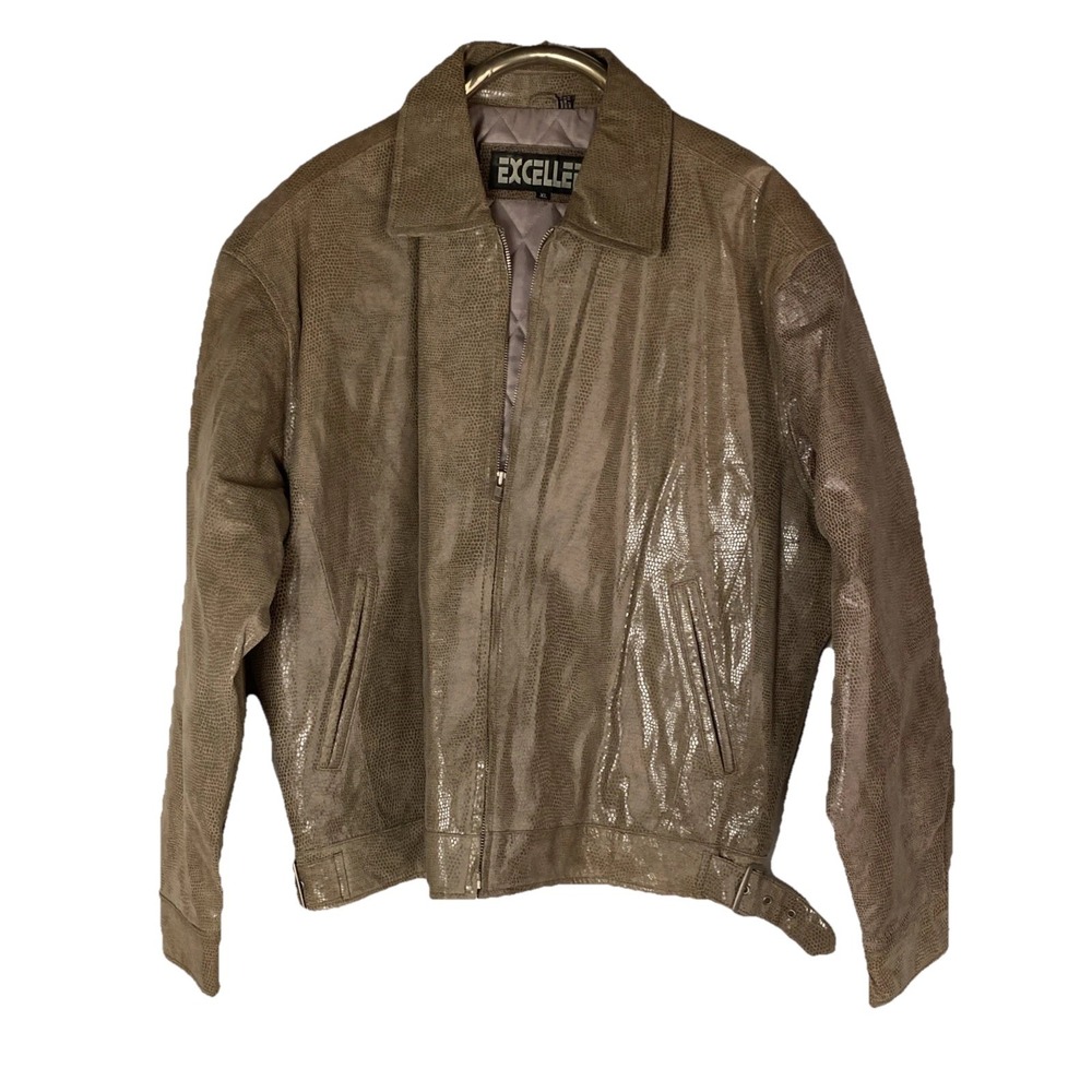 excelled brand faux leather snake‎ skin jacket Men XL